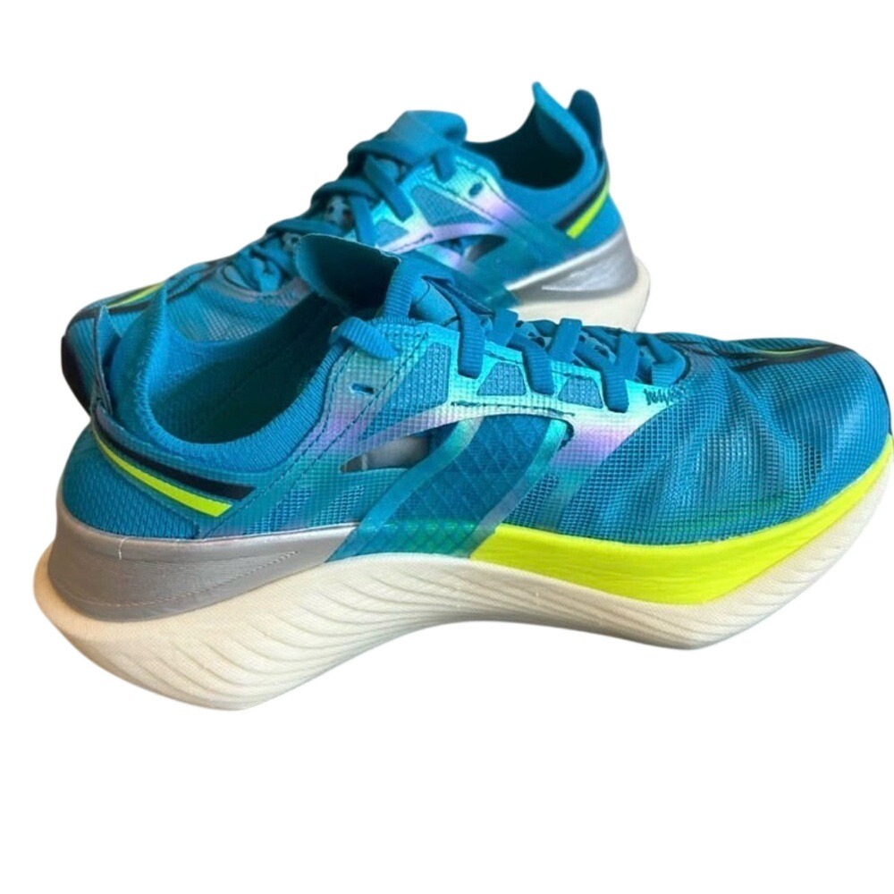 NIB Saucony Endorphin Elite Women 5.5 Vizi Blue Citron running shoes - Picture 2 of 5